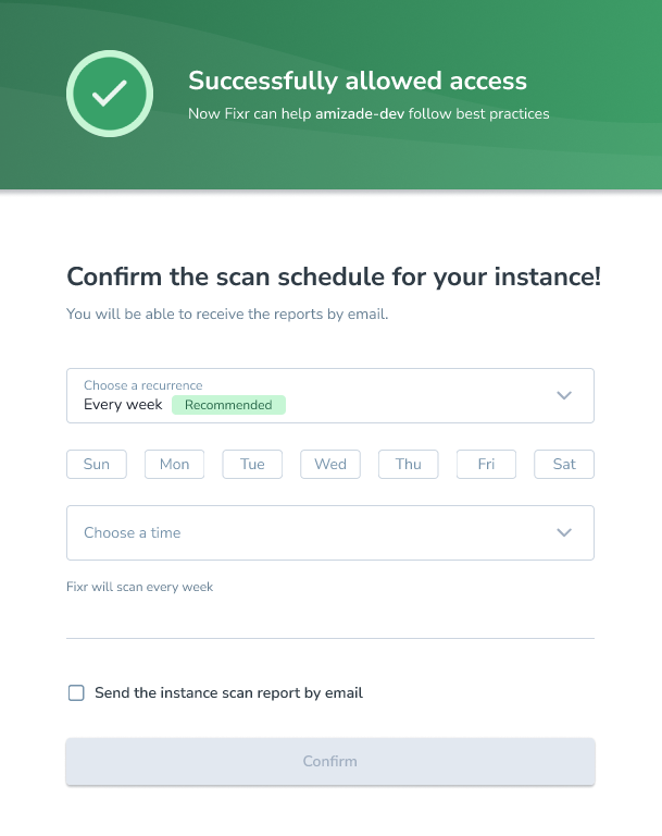 Fixr Setup Instance Schedule